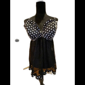 Smart Sexy Lingerie Negligee Black & White Polkadot Underwire Bra  Lacy